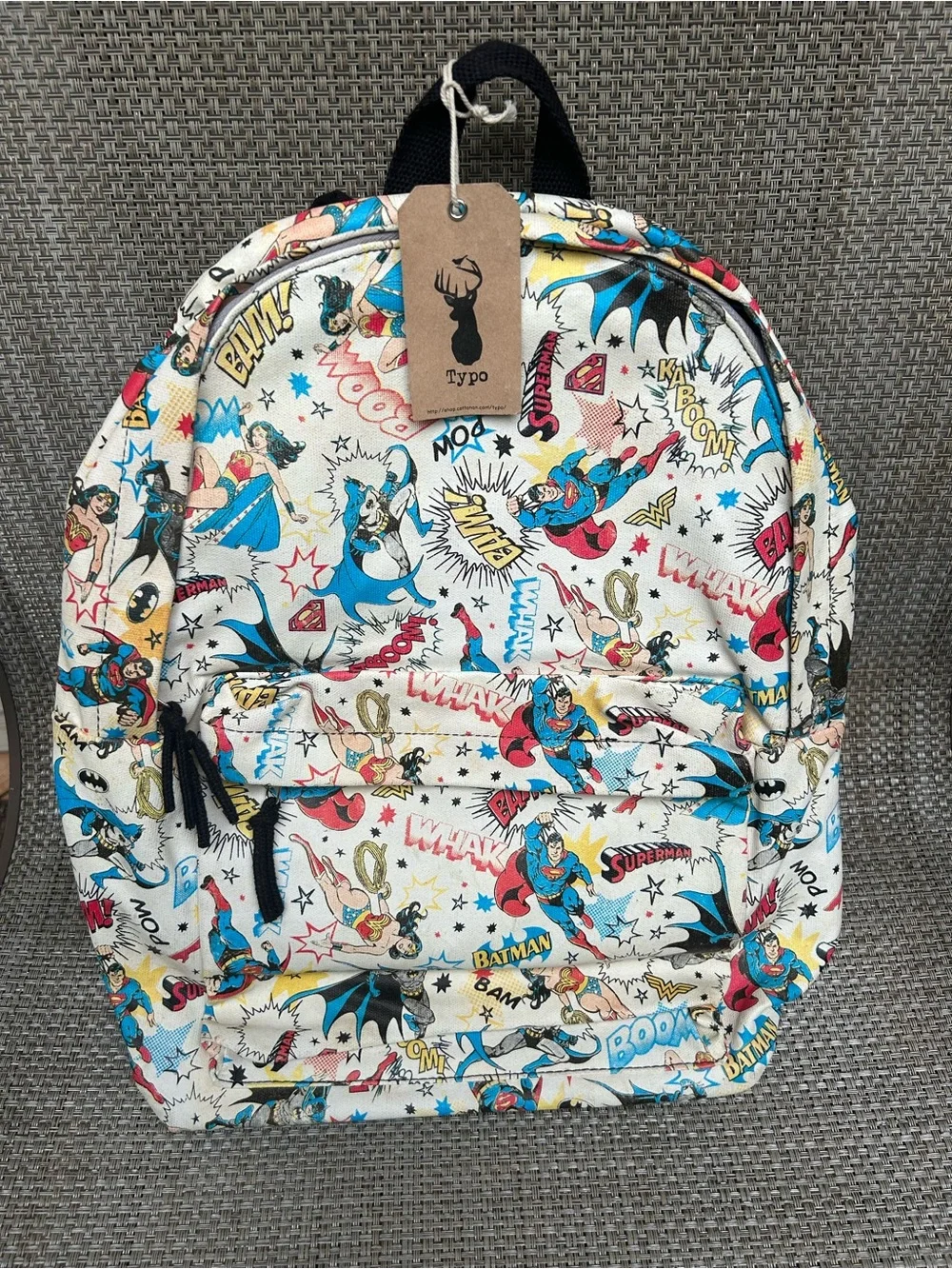 Comic SUPER Heroes Backpack BATMAN SUPERMAN WONDER WOMAN /NWT -ADULT or Kids